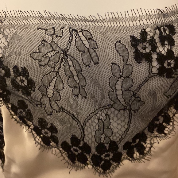 Vintage Lady Lynn, Lace camisole, cream, and black size small - Picture 2 of 3